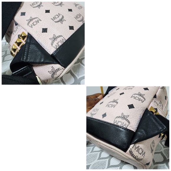 Authentic MCM Visetos Side Stud X-Mini Stark Backpack Light Pink - Picture 11 of 15